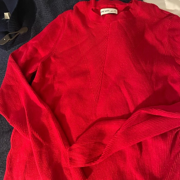 Red and Navy Sweater Set bundle size xl extra large Nine West pullover - Picture 2 of 8